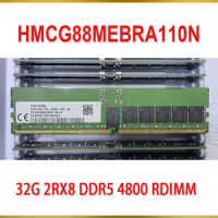 1 Pcs 32GB For SK Hynix RAM 32G 2RX8 DDR5 4800 RDIMM Server Memory HMCG88MEBRA110N