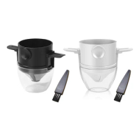 Stainless Steel Pour Over Coffee Dripper Collapsible Portable Camping Coffee Filter Coffee Funnel for Home Camping Travel Office