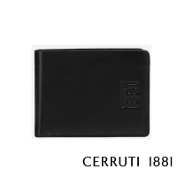 【Cerruti 1881】頂級義大利小牛皮5卡短夾皮夾 CEPU05922M(黑色 贈禮盒提袋)