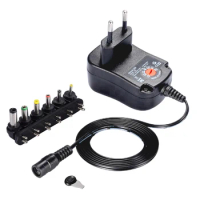 1PCS 3V 4.5V 5V 6V 7.5V 9V 12V 1A Adjustable Power Adapter EU Plug AC/DC Charger Universal 12V 1000mA Switching Power Supply 12W