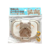 日本 濕紙巾黏貼蓋-小熊 保存蓋 濕巾蓋 可重複使用【南風百貨】