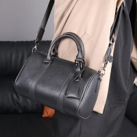 TrendySeven Beg Fesyen Keepall Hitam Silang Lelaki Perempuan Men's Korean Style PU All Black Cool Ca