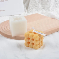 3D Cube Candle Molds DIY Silicone Molds for Making Homemade Candles Bath Bomb Mini Soap Lotion Bar Wax Melts Handmade
