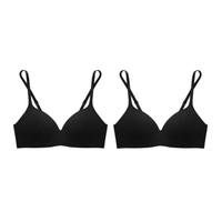 [Set 2 ชิ้น] เสื้อชั้นใน (ไม่มีโครง) รุ่น Pretty Perfect รหัส SBXU8301BK สีดำ