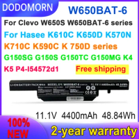 DODOMORN New W650bat 6 High QUality Laptop battery for Hasee K610C K650D K570N K710C K590C K750D series Clevo W650S W650BAT-6