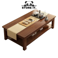 γSTORE IT.γH226 Wooden Coffee Table Classic Elegant Modern Style Living Room Balcony Side Table Wide