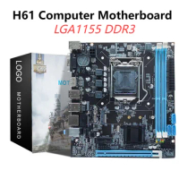 Computer Motherboard H61 16GB Micro-ATX Desktops MainBoard LGA1155 Socket I3/I5/I7 CPU Support 2 X DDR3 4 X SATA 2.0 for Office