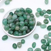 天然綠色水晶碎石東陵玉橢圓形礦物魚缸裝飾造景小石頭原料