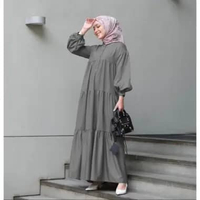 Baju GAMIS BREZANI MIDI LONG DRESS REMAJA RUFFLE ABU