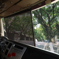 貨車遮簾 大貨車客車巴車前檔透明 遮陽簾 吸盤式自動伸縮防曬可視太陽膜捲簾