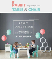 【韓國YAYA】兒童俏皮兔子桌椅組(一桌一椅)兒童桌椅組-多色可選【六甲媽咪】