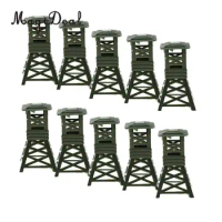 10Pcs/Set Military Watch Tower 9cm Model Plastic Toy Soldier Army Men Accs for Wargame Scenery Building Boys Toys