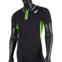 Asics [2041A134-002] 男 開襟上衣 海外版 運動 網球系列 吸濕 透氣 舒適 亞瑟士 黑