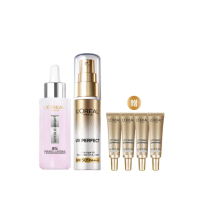 【LOREAL Paris 巴黎萊雅】淨亮白MELA淡斑精華30ml+多效防護美肌乳30ml(淡斑/麥拉色鏈/防曬)
