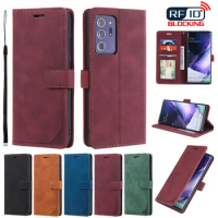 S23 Ultra S24 S22 S21 S20 FE S10 S9 S8 Plus Case For Samsung Note 10 Plus 9 20 Ultra Flip Wallet Anti Theft Brush Leather Cover