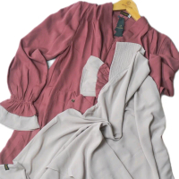 Binar gamis yoris jilbab ceruty 2 layer gamis dengan pola abaya a line, dua saku di depan gamis deta