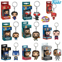FUNKO POP New Justice League Aquaman 2 Flash Wonder Woman Batman Supergirl Keychain Bag Pop Collecti
