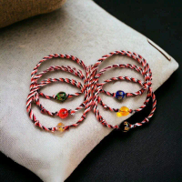 Gelang Tridatu Kepercayaan Khas Bali//Gelang Tridatu Batu Tibet//Gelang Tridatu Aura Rezeki Khas Bal