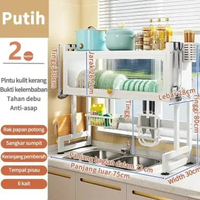 SKY - LOKE Rak Piring Wastafel Stainless Steel Rak Cuci Piring Dapur Rak Penyimpanan Piring Kabinet 