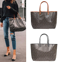 GOYARD 經典St.Louis PM滾邊防水帆布LOGO購物包多色選