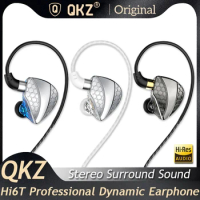 Original QKZ Hi6T Professional Dynamic Earphones HIFI Bass Earbuds In Ear Monitor Sport Noise Cancelling Headset With HD Mic