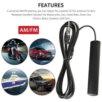 5M Car Electronic Radio Antenna Front Windshield Car 12V AM Amplifier Antena Radio Antenna Universal FM Signal Booster Boos N1B4