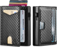 Popvibe Wallet for Men with 2 ID Windows & Money Pocket malist Pop Up Card Holder Wallet RFID Blocki