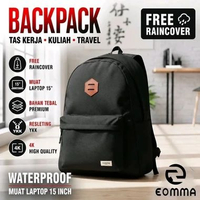 EOMMA CAMUS - Backpack Tas Ransel Bagpack Laptop Hitam Pria Wanita Sekolah Kuliah Kerja Daily Premiu