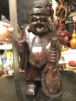 日本回流黑檀木老人木雕，木料特別重，包漿很老，大幾十年以上的