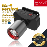 Aoki Lampu Senter Kepala 800 lumen Cahaya Maksimal Plus RechaargerPro Dengan USB-C, 60W Fokus & Peny