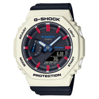 【CASIO 卡西歐】G-SHOCK 雙顯女錶 樹脂錶帶 防水200米 GMA-S2100WT(GMA-S2100WT-7A2)