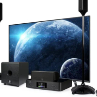 5.1.4ch wireless home theater system speaker active karaoke wooden tv soundbar echo surround sound theatr
