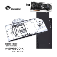 Bykski Water Block Use for Sapphire Radeon RX 6800 Nitro+ GPU Card / Full Cover Copper Radiator / RGB Light