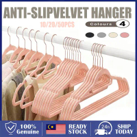 【24h】 10/20/50 Pcs Premium Anti Slip Velvet Hanger Multipurpose Flock Non Slip Clothes Hanger  Hange