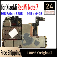 Free Shipping 100% Original Unlocked for Redmi Note7 Motherboard 64GB 32GB International Edition Note 7 MainBoard 100% Work