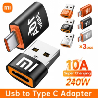 10A Xiaomi 14 12 Type C Female to USB A Adapter OTG Cable Converter For Samsung Galaxy S23 Z Fold 3 Apple Watch AirPod CarPlay