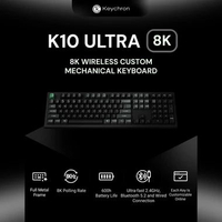 Keychron K10 Ultra 8K Keyboard Nirkabel Mekanik dengan Polling Rate 8000 Hz, Baterai 4000 mAh, dan S