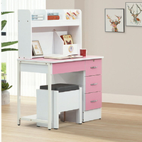 【 IS空間美學 】粉藍/粉紅3尺書桌含書架/收納椅(整組) (2023B-433-5) 書桌/辦公桌/電腦桌/會議桌