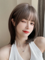 假發短發女夏季 網紅中長發波波頭全頭套發型自然仿真假發套圓臉