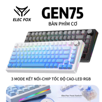 Bàn phím Cơ chơi game, ELECFOX, GEN 75, RGB ba chế độ có dây và không dây, có thể hoán đổi nóng Bảo 