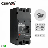 GEYA GRM3DC 2P 1000V Ture MCCB Solar Molded Case Circuit Breaker Overload Protection Switch Protector for Solar Photovoltaic PV