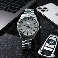 Jam Tangan Pria Geneva Stainless Steel Premium Quartz Elegant Fashion Mewah Anti Karat JAM SAJA SILV