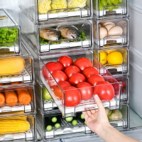 廚房冰箱冷凍收納盒食品級抽屜式保鮮盒瀝水蔬菜盒儲存雞蛋盒整理
