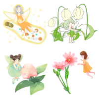 Cartoon Dream Cute Elf Flower Fairy with Wings Flying Little Fairy Custom Iron on Patches for Clothes Stickers Patches