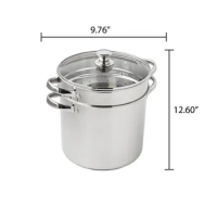 Mainways stainless steel 8-quart Multi-cooker with glass lid