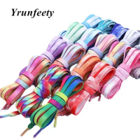 2023 New 40" Dyeing Shoelaces Flat Shoe Laces Lazy Lace Elastic Laces with Metal Lock System No Tie Shoe Laces Rainbow Shoelaces