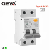 GEYA GYR9NM Type A RCBO 2P 4P Magnetic Residual Current Circuit Breaker with Over Current Protection 10A 16A 25A 32A 40A 30mA