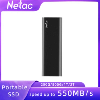 Netac Portable SSD SATA 550MB/s 1TB 2TB USB3.2 Gen2 Type-C SSD External Solid State Drive Shockproof High Speed Hard Drive