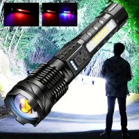 Senter Led Super Terang/Senter Swat Police Terbaik / Zoom 7 Mode Cahaya Senter/Led Rechargeable /Led