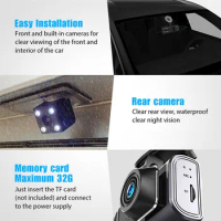 ABS Car 1080P DVR Dash Cam Front Interior Rear Camera Driving Recorder Dash Cam Dashcam Car DVR Car